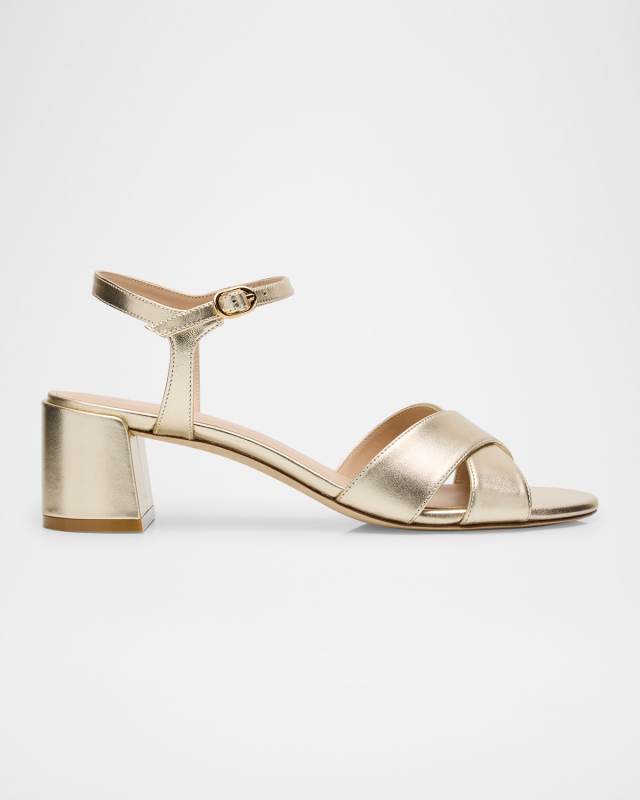 Dayna Metallic Leather Crisscross Sandals